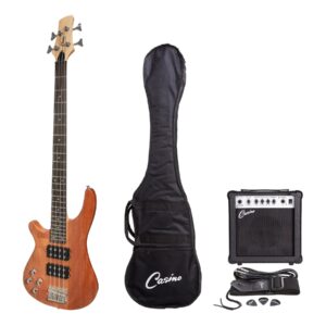 Casino CTB-24TL-M ’24 Series’ Left Handed Mahogany Tune-Style Electric Bass Guitar and 15 Watt Amplifier Pack