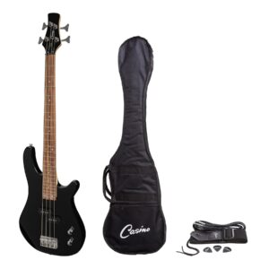 Casino CTB-24S-BLK ’24 Series’ Short Scale Tune-Style Electric Bass Guitar Set