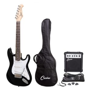Casino CST-20-BLK ST-Style Short Scale Electric Guitar and 10 Watt Amplifier Pack