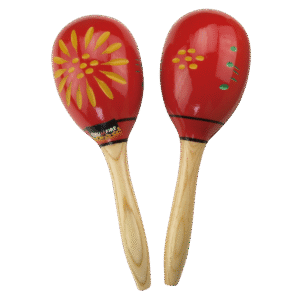 Drumfire Wooden Maracas (Flower Pattern)