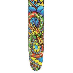 Fretz ‘Goth’ High Resolution Printed Leather Guitar Strap (Dragon & Snake)