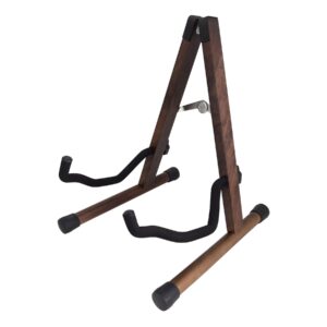 Fretz ‘Woodie 5’ Wooden Folding A-Frame Acoustic and Electric Guitar Stand (Walnut)