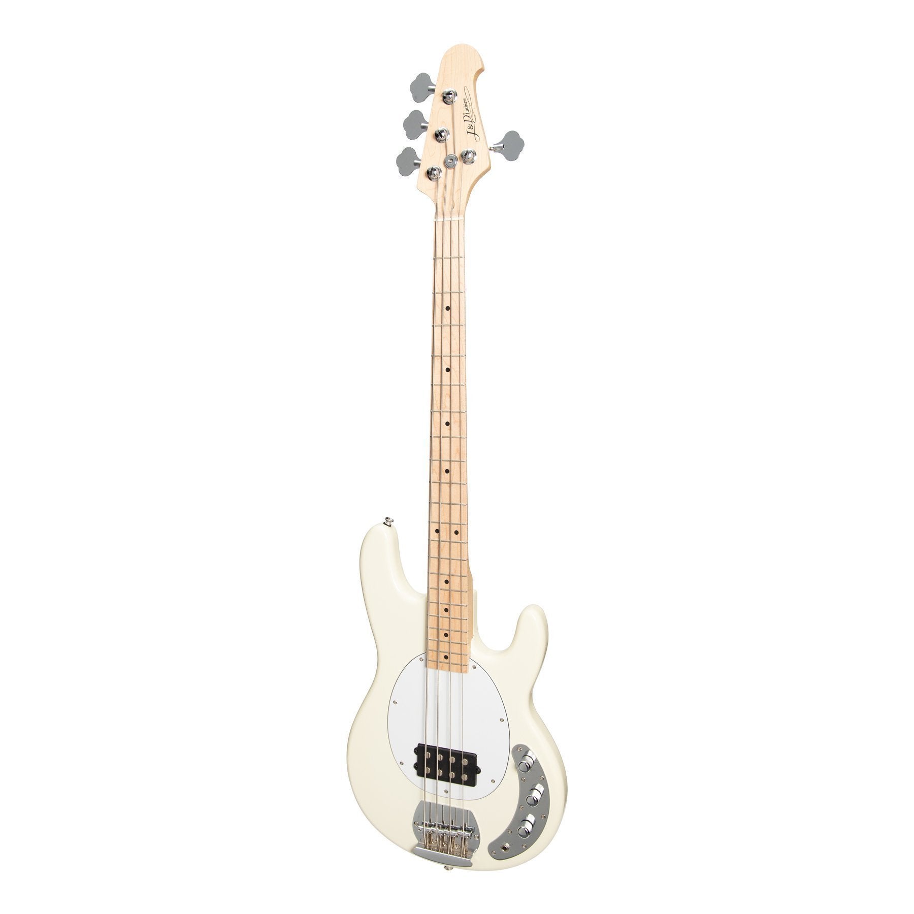 J&D Luthiers JD-EM3-VWH 4-String MM-Style Electric Bass Guitar