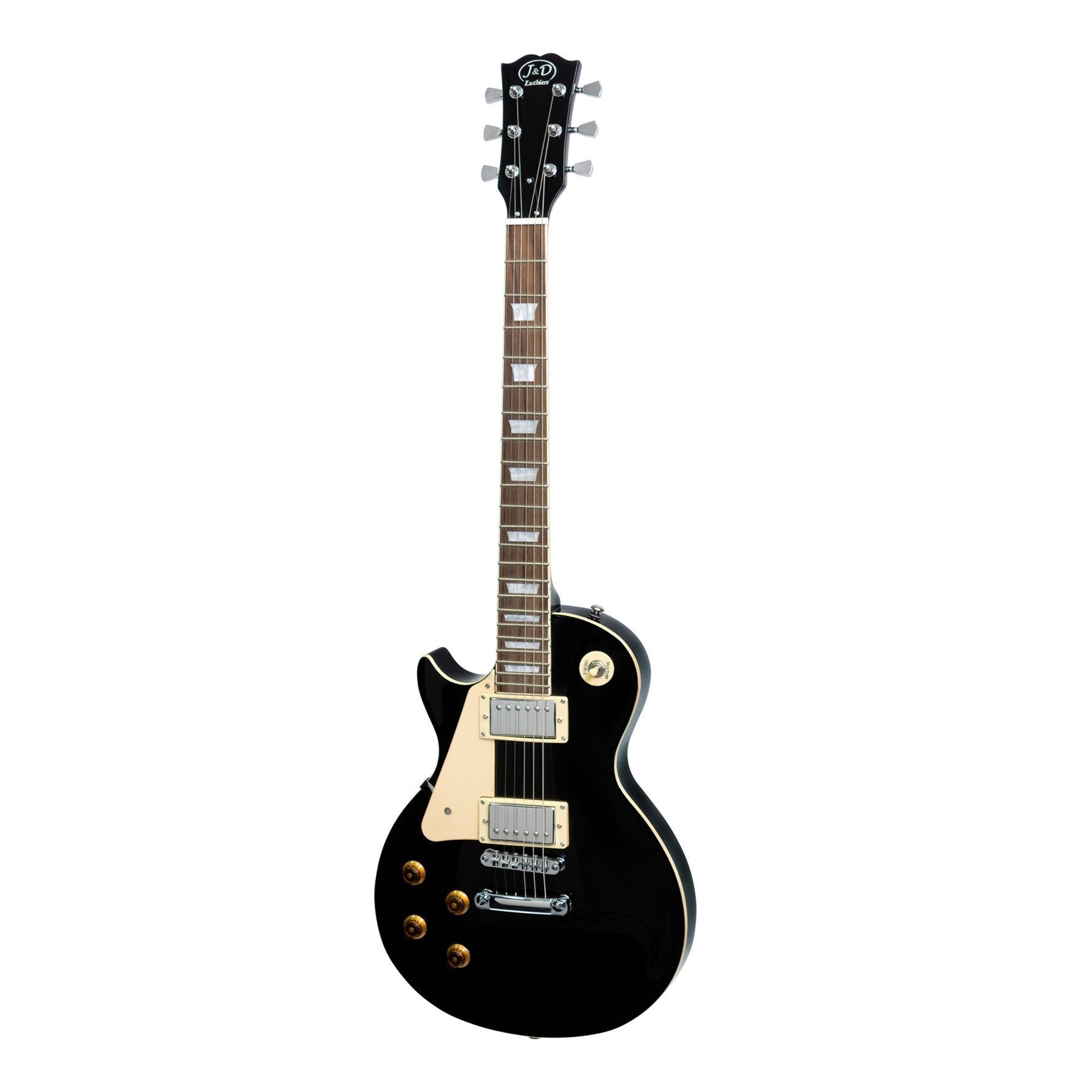 J&D Luthiers JD-DLPL-BLK LP-Style Left Handed Electric Guitar