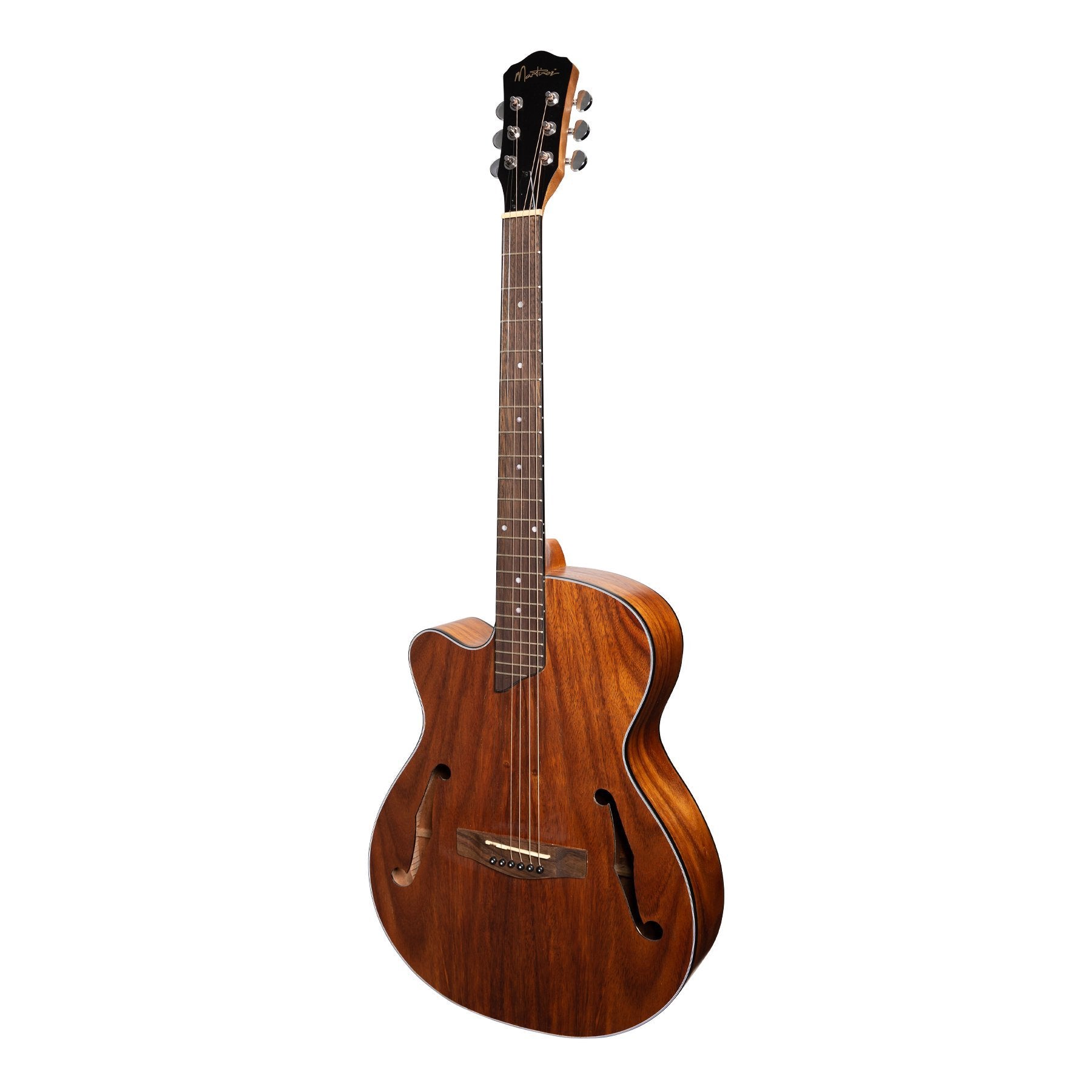 Martinez Left Handed Jazz Hybrid Acoustic-Electric Small Body Cutaway Guitar