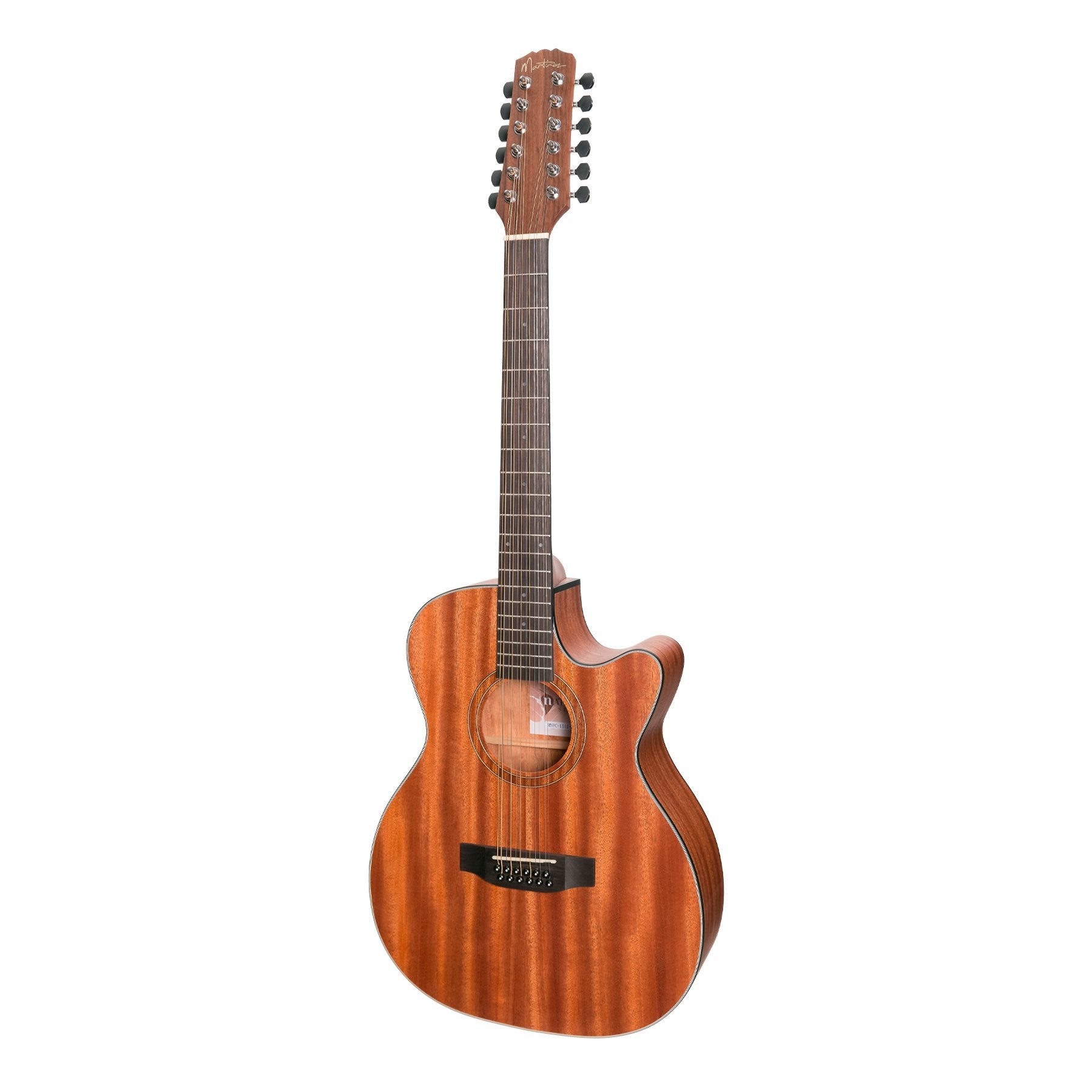 Martinez MNFC-1512-MOP 'Natural Series' Mahogany Top 12-String Acoustic-Electric Small Body Cutaway Guitar