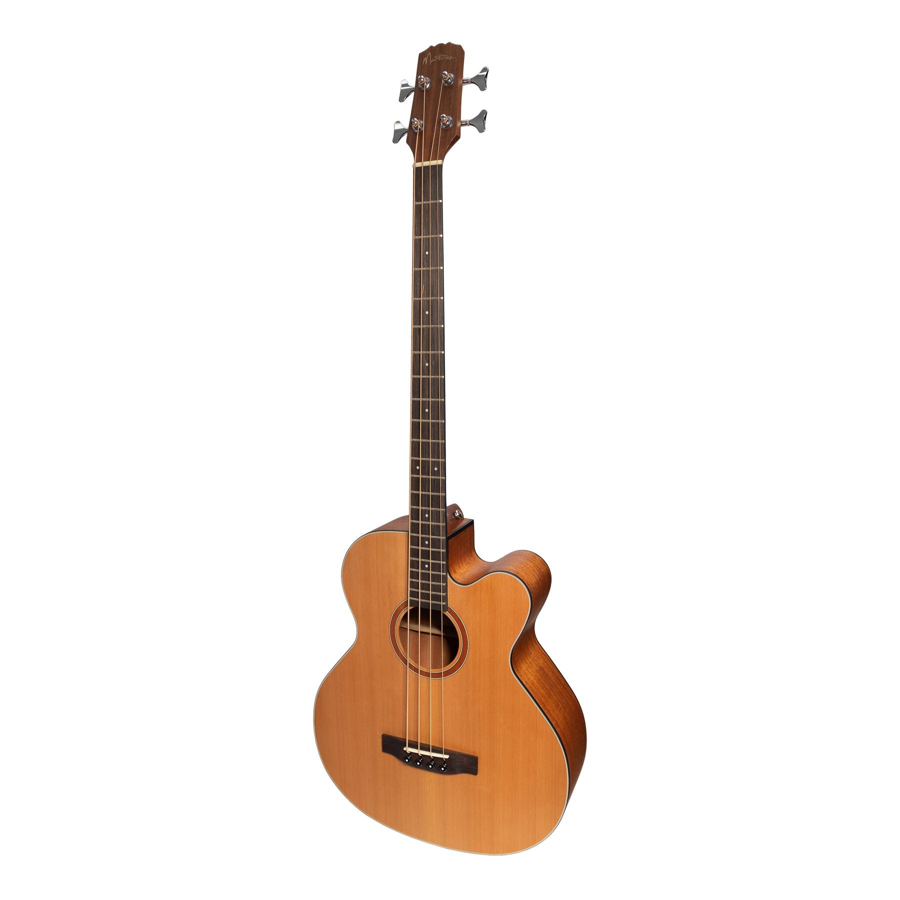 Martinez 'Natural Series' Solid Cedar Top Acoustic-Electric Cutaway Bass Guitar