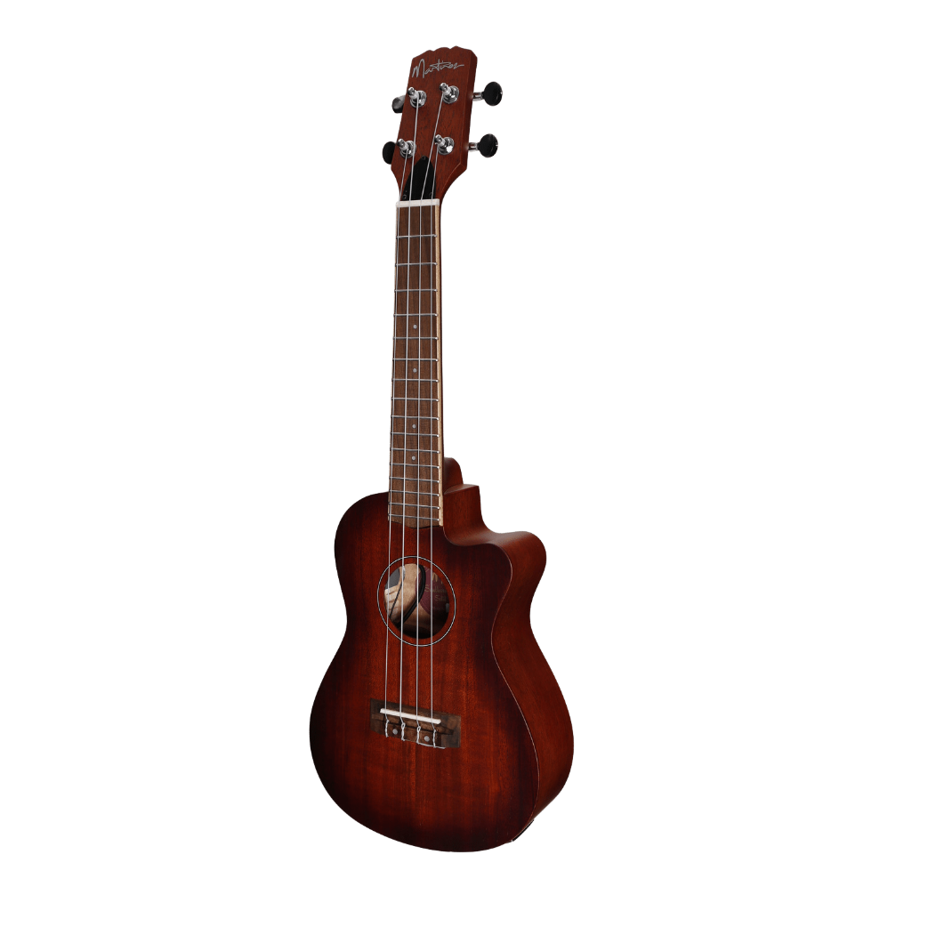 Martinez 'Southern Belle 6 Series' MSBC-6C-NST Mahogany Solid Top Electric Cutaway Concert Ukulele with Hard Case