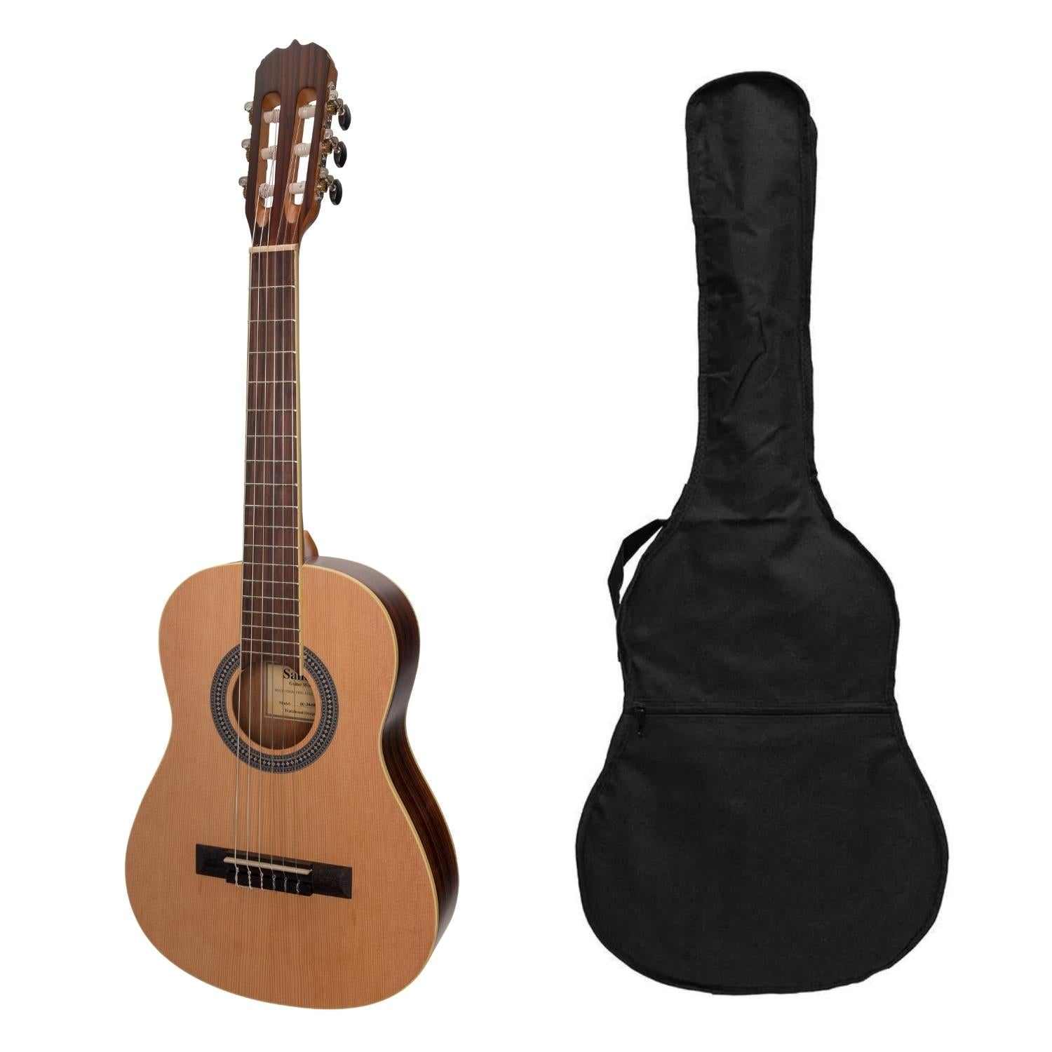SCHEZ SS-C34-SK Student Classical Guitar with Gig Bag