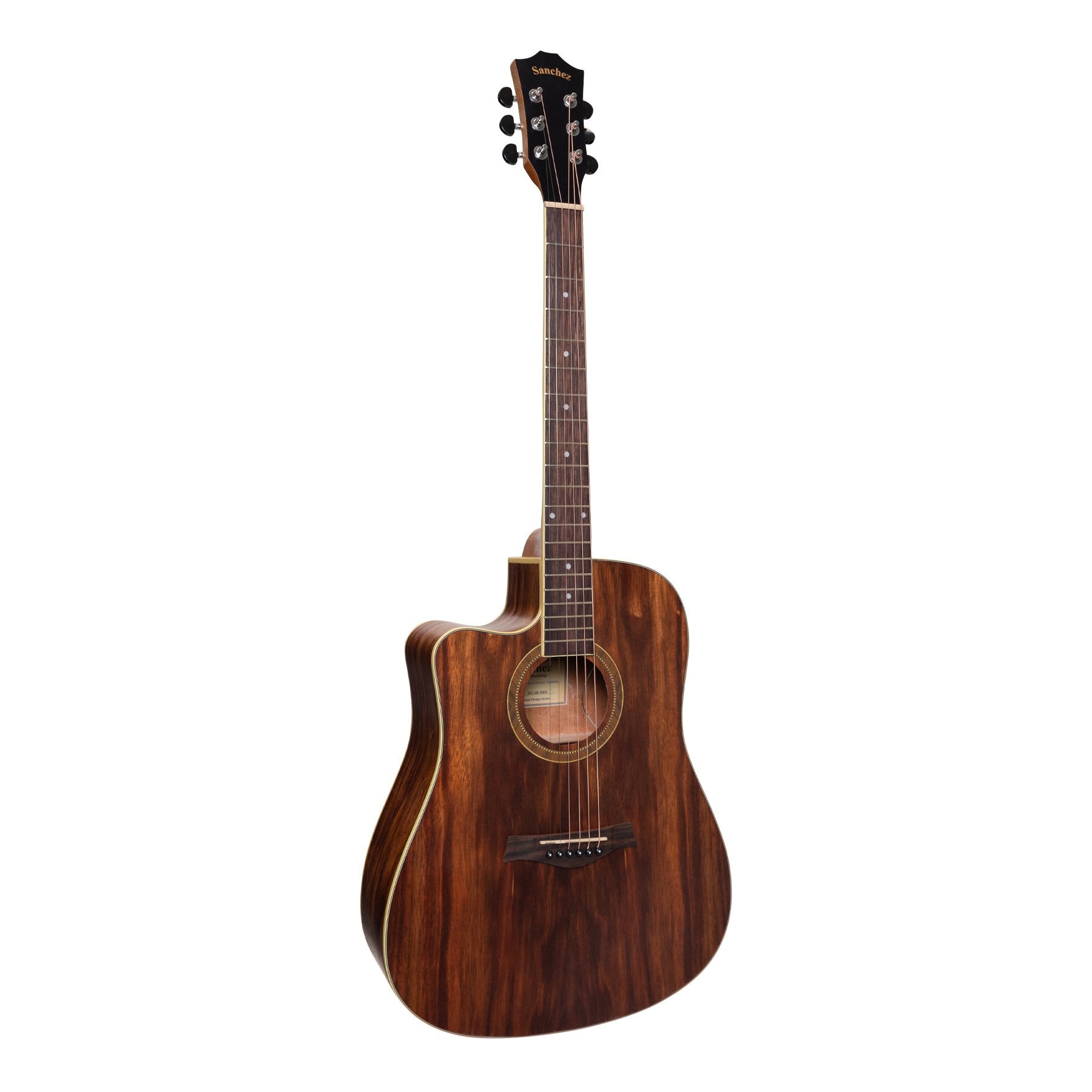SCHEZ SDC-18L-RWD Left Handed Acoustic-Electric Dreadnought Cutaway Guitar