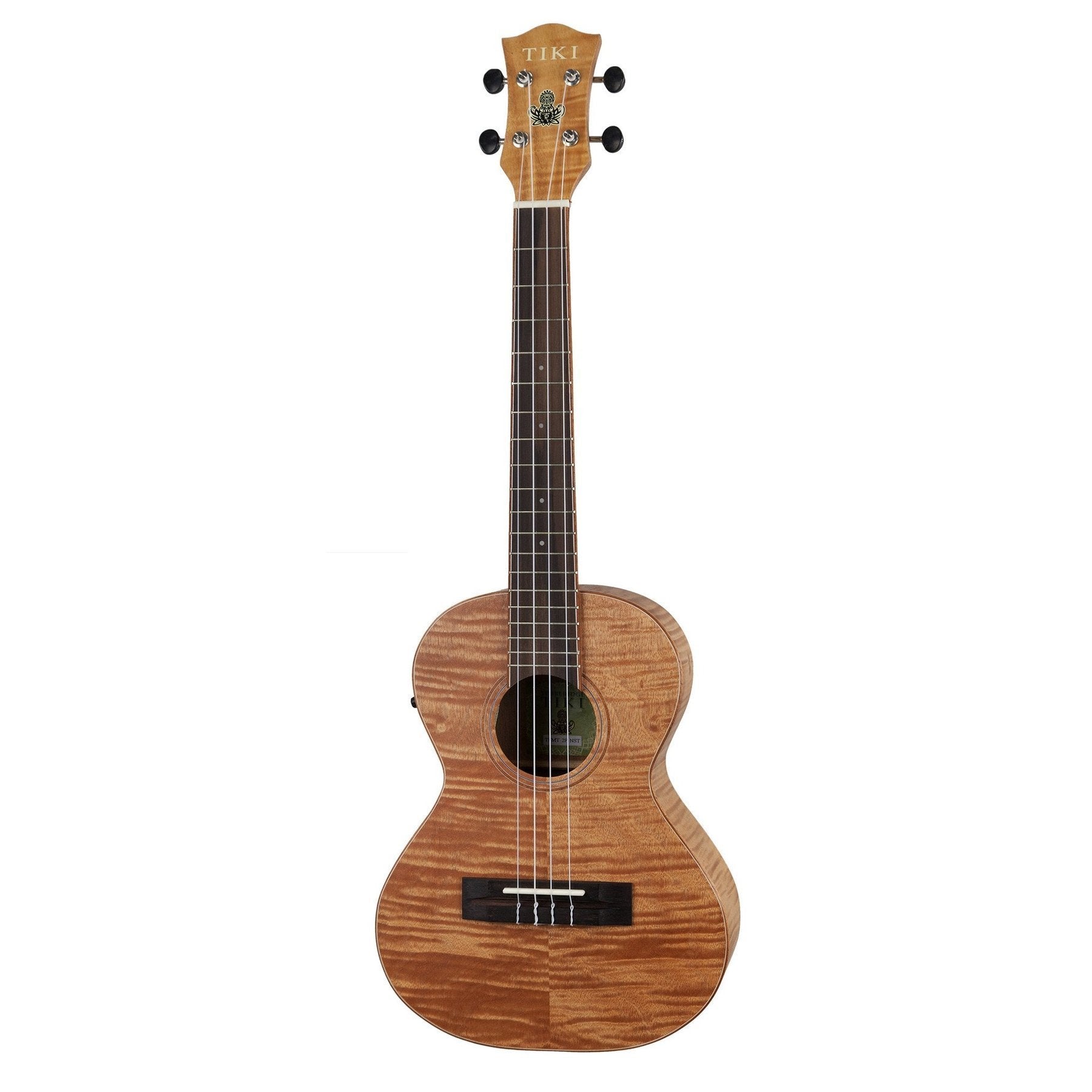 The Tiki TFMT-2P-NST '2 Series' Mahogany Flame Top Tenor Electric Ukulele with Gig Bag