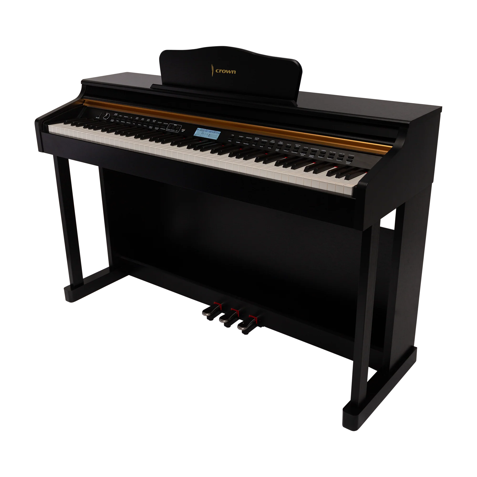 CROWN CDP-913-BLK UPRIGHT DIGITAL PIANO (Black)