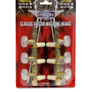 Crossfire Classical Guitar Machine Head Set (Gold with Buttons)
