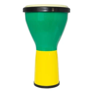 Drumfire 8″ Synthetic Head Kids Djembe (Green/Yellow)