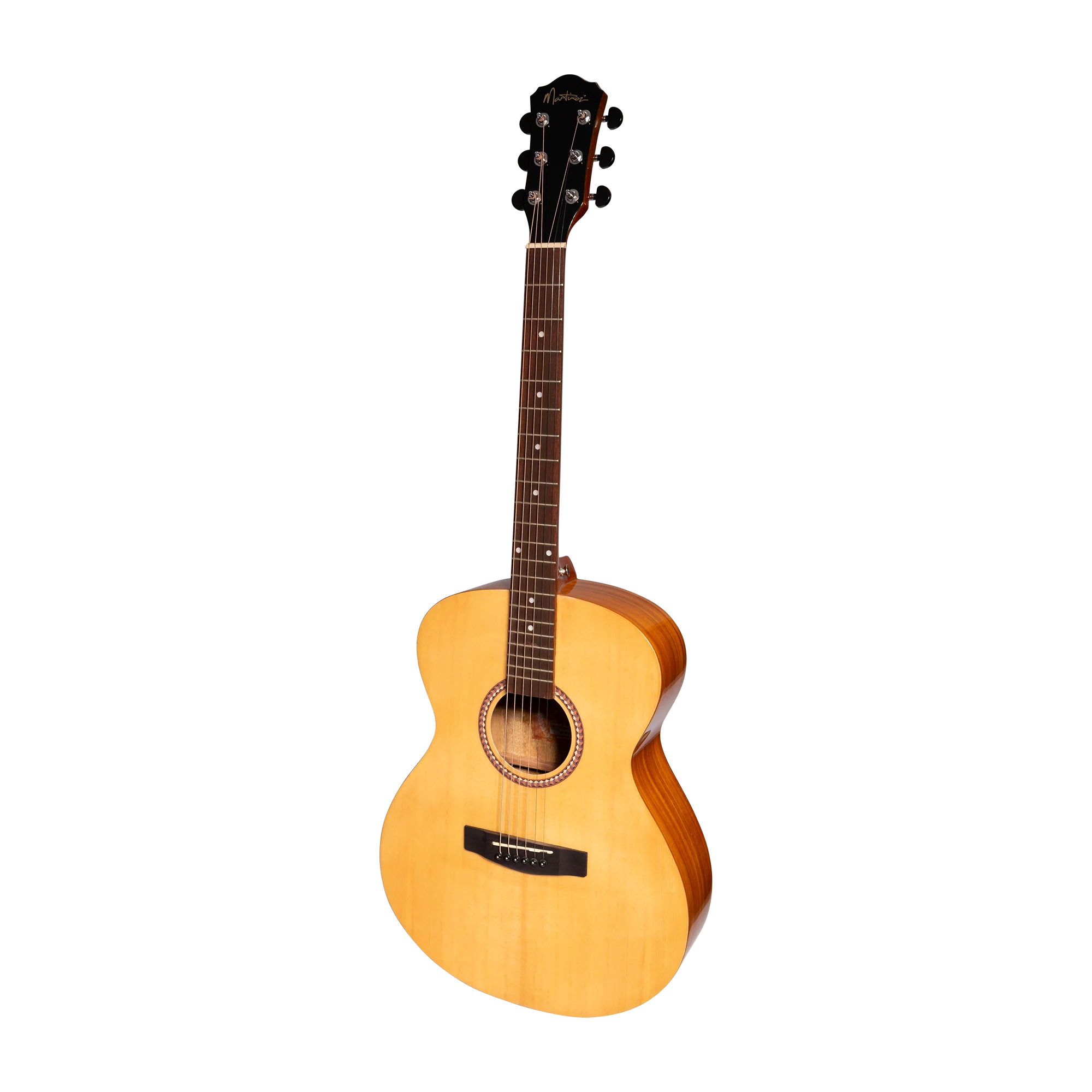 Martinez Acoustic-Electric Gloss Small Body Guitar with Built-In Tuner (Spruce/Koa)