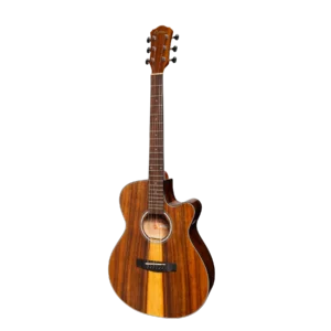 Martinez ’51 Series’ Folk Size Cutaway Acoustic-Electric Guitar Teakwood (Gloss)