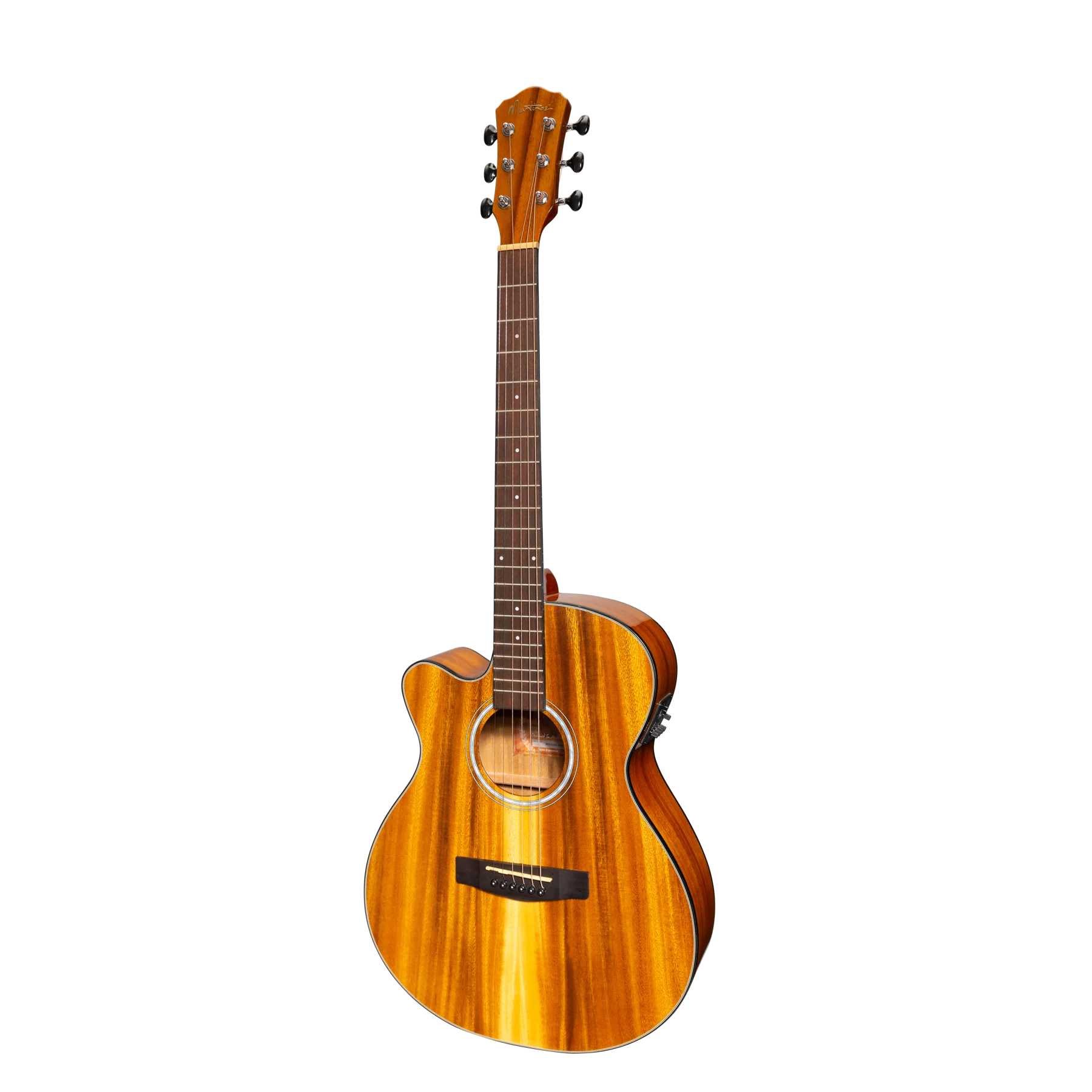 Martinez '51 Series' Left Handed Folk Cutaway Acoustic-Electric Guitar Koa (Gloss)