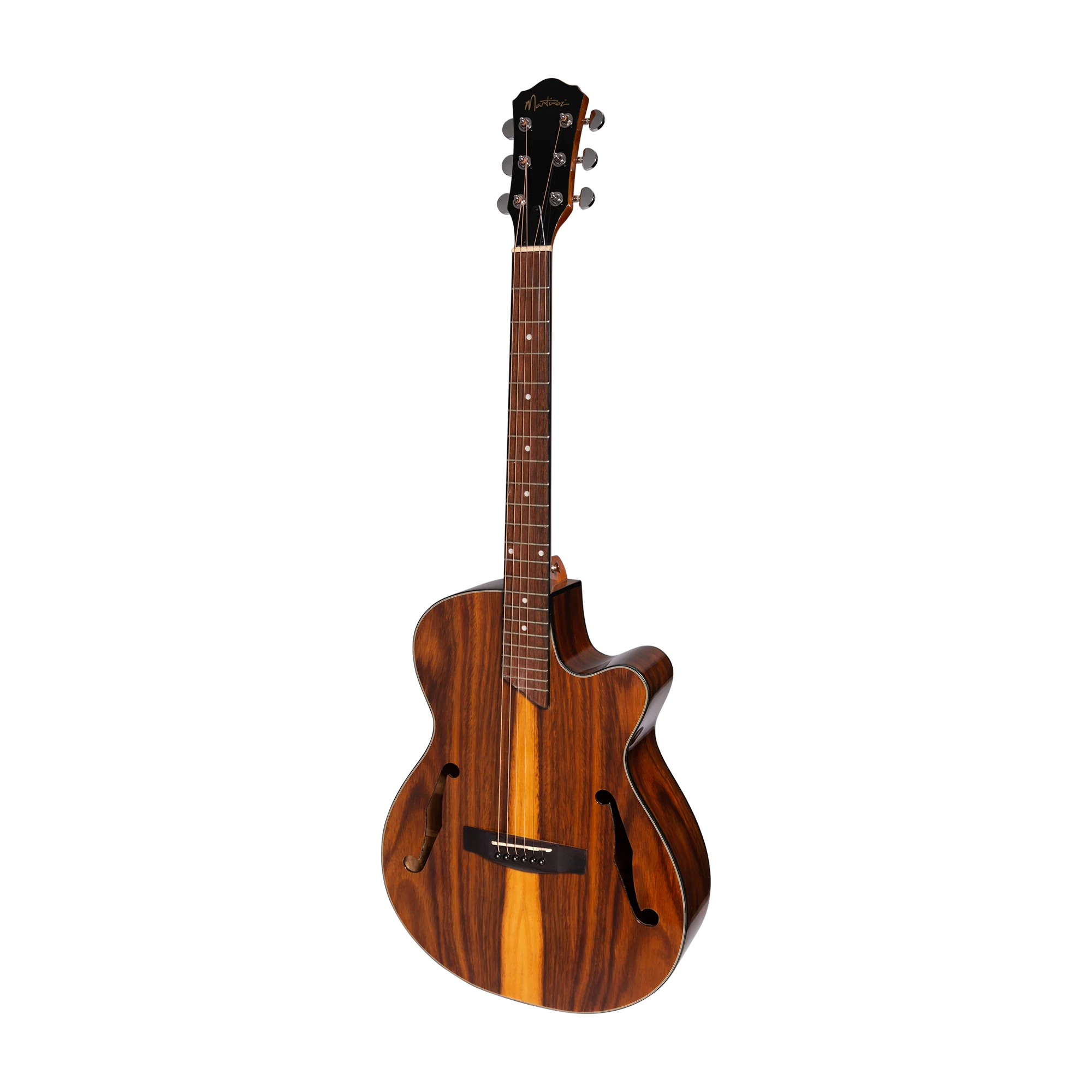 Martinez Jazz Hybrid Acoustic-Electric Gloss Small Body Cutaway Guitar (Rosewood)