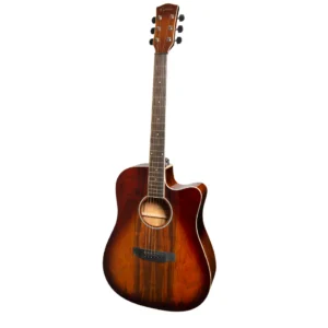 Martinez ’31 Series’ Daowood Acoustic-Electric Dreadnought Cutaway Guitar (African Brownburst)