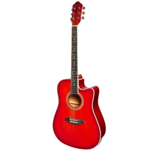 Martinez ’41 Series’ Dreadnought Acoustic Guitar. Cut-away Gloss Finish (Gloss Red Burst) (Copy)