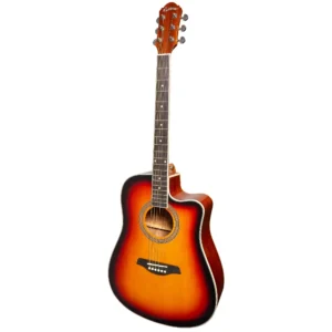 Martinez ’41 Series’ Dreadnought Acoustic Guitar. Cut-away Gloss Finish (Gloss Tobacco Burst)