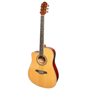 Martinez ’41 Series’ Dreadnought Acoustic Guitar. Cut-away Left Hand Gloss Finish (Natural Gloss)