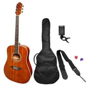 Martinez ’41G Series’ Dreadnought Acoustic Guitar Pack (Gloss Mahogany)