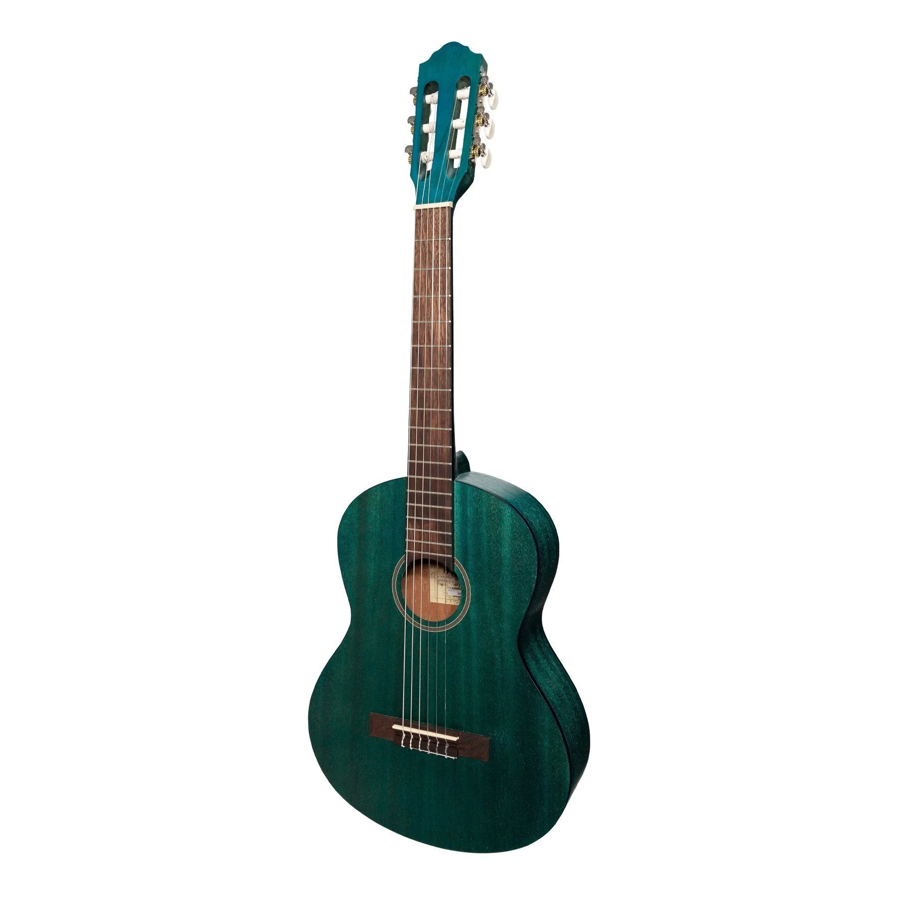 Martinez 'Slim Jim' 3/4 Size Student Classical Guitar with Built In Tuner (Teal Green)