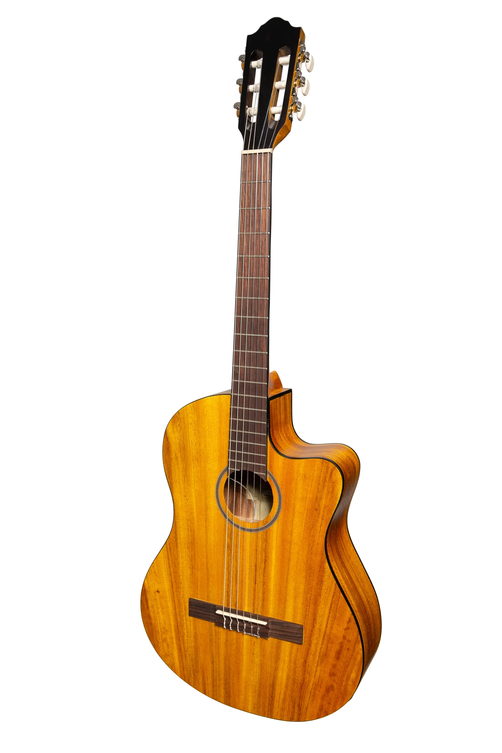 Martinez 'Slim Jim' Full Size Electric Classical Guitar with Pickup/Tuner Cutaway (KOA)