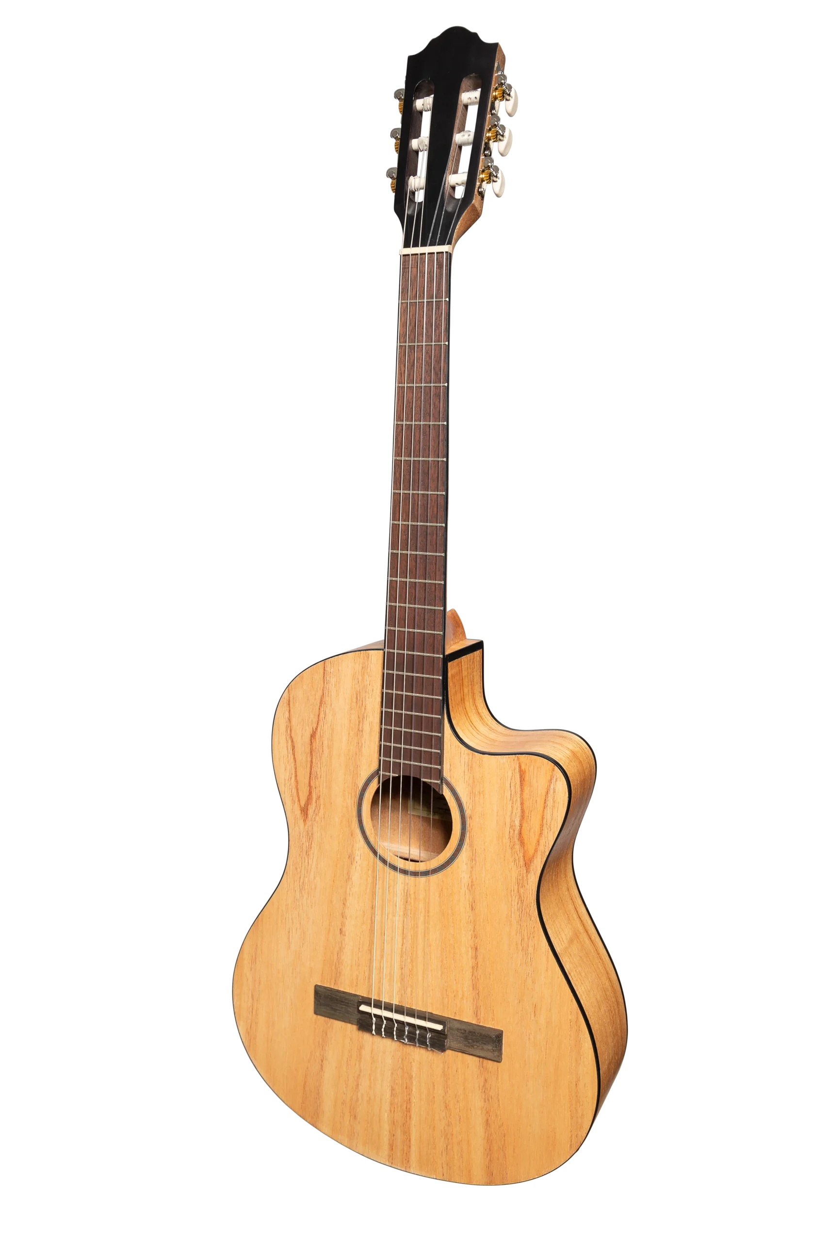Martinez 'Slim Jim' Full Size Electric Classical Guitar with Pickup/Tuner Cutaway (Mindi-Wood)