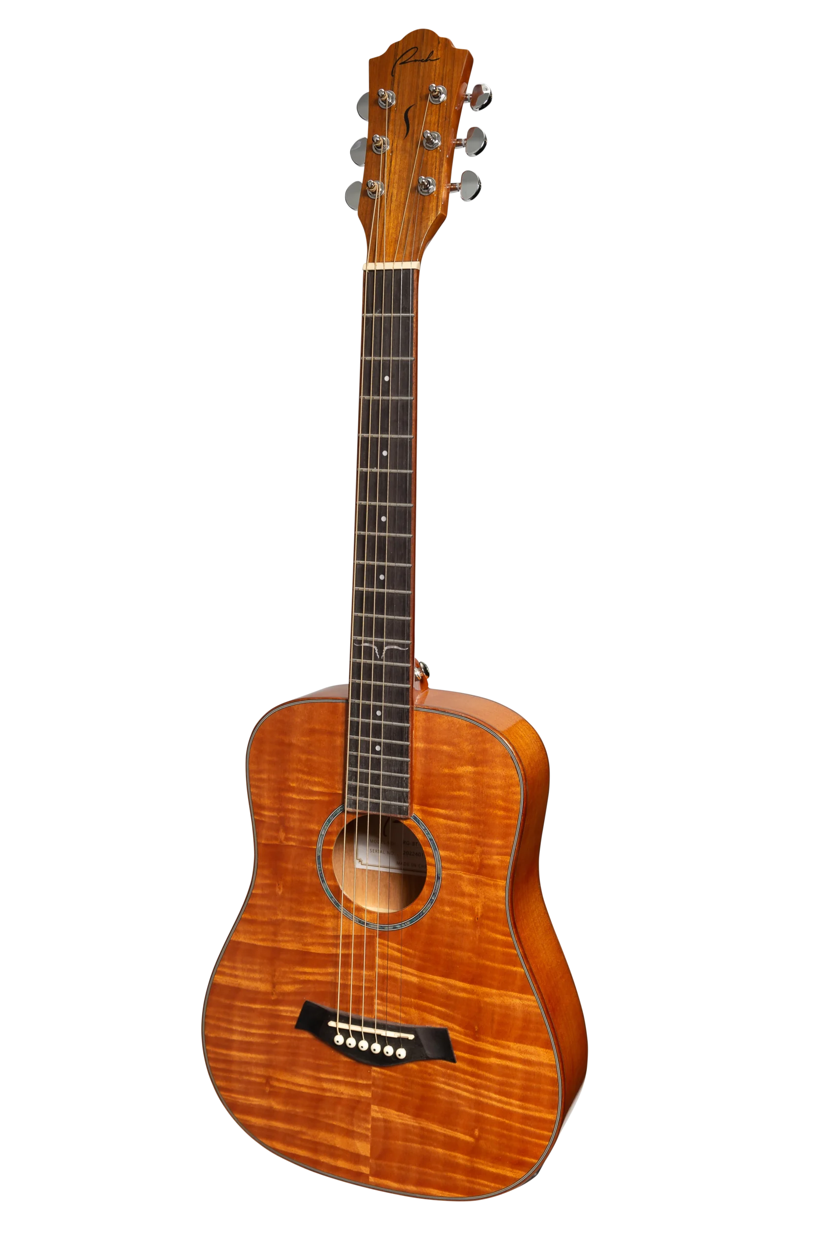 Ranch Flame Maple Top Acoustic Babe Traveller Guitar (Natural Gloss)