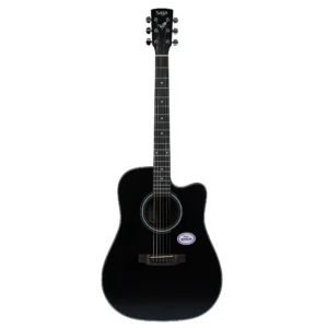 Saga ‘700 Series’ Engelmann Spruce Dreadnought Acoustic-Electric Cutaway Guitar (Black)