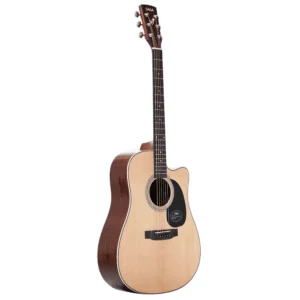 Saga ‘700 Series’ Engelmann Spruce Dreadnought Acoustic-Electric Cutaway Guitar (Natural)