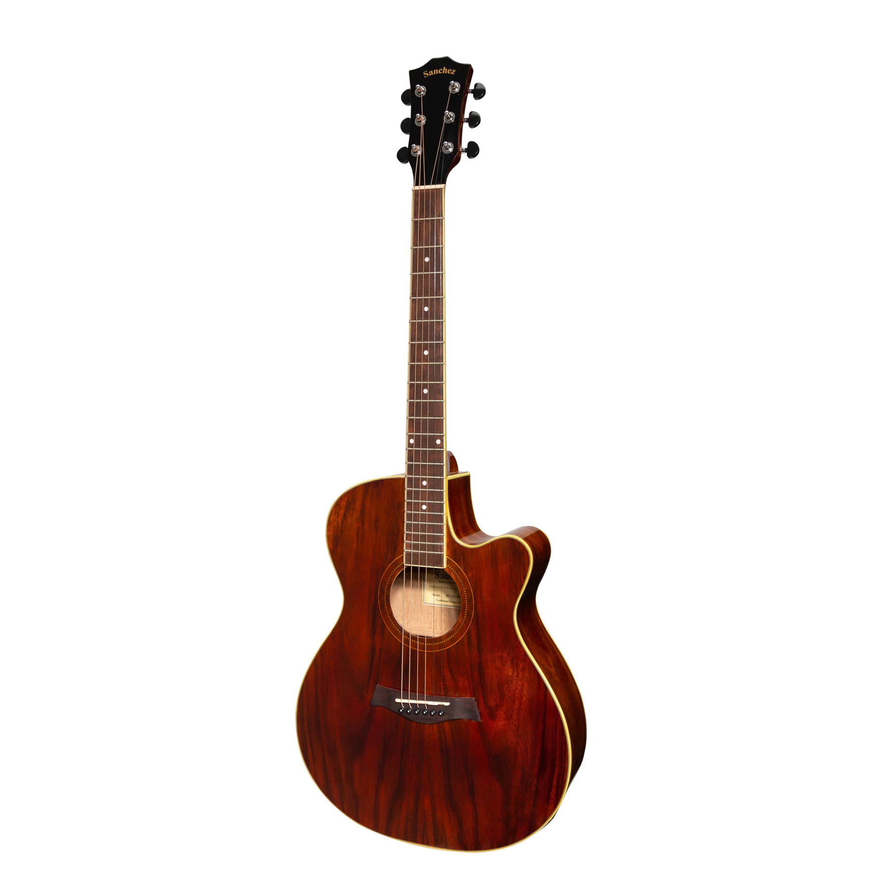Sanchez Acoustic-Electric Small Body Cutaway Guitar Gloss (Rosewood)